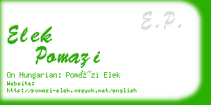 elek pomazi business card